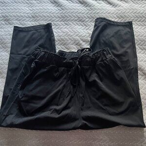 32 Degrees Cool Women's Black 8/7th Pants with Drawstring Waistband